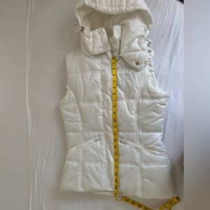 White Adidas Puffer Vest with Hood